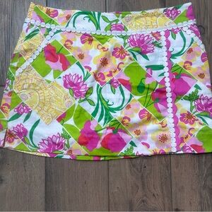Lilly Pulitzer Skirt Pink Green Size 6 Fields Forever Roslyn Skort Tropical